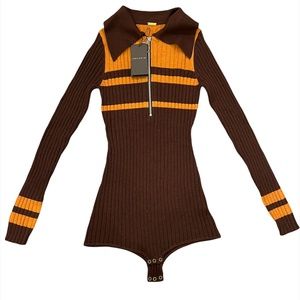 COPY - DoDO Bar  OR Tim Striped Ribbed-Knit bodysuit
